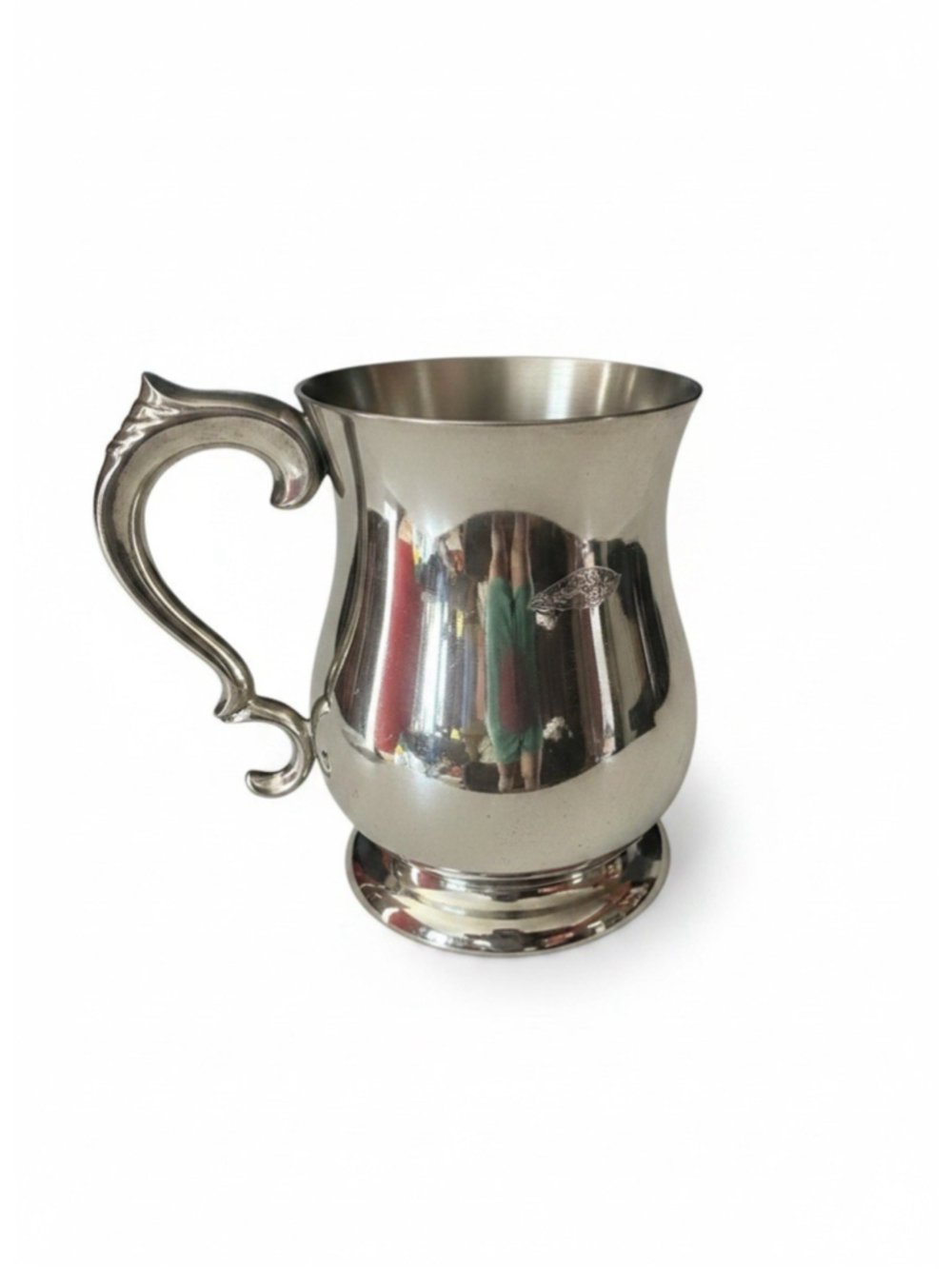 Vintage Lunt Pewter Mug Stein Set of 2 Ornate Scroll Handle Made in England - Picture 2 of 6